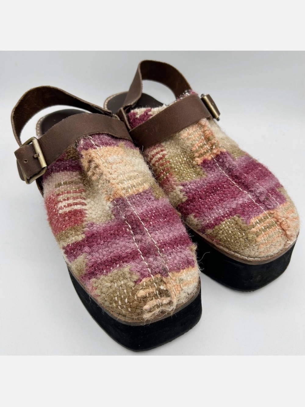 Free People Pink & Brown Platform Slingback Clogs - Picture 3 of 6